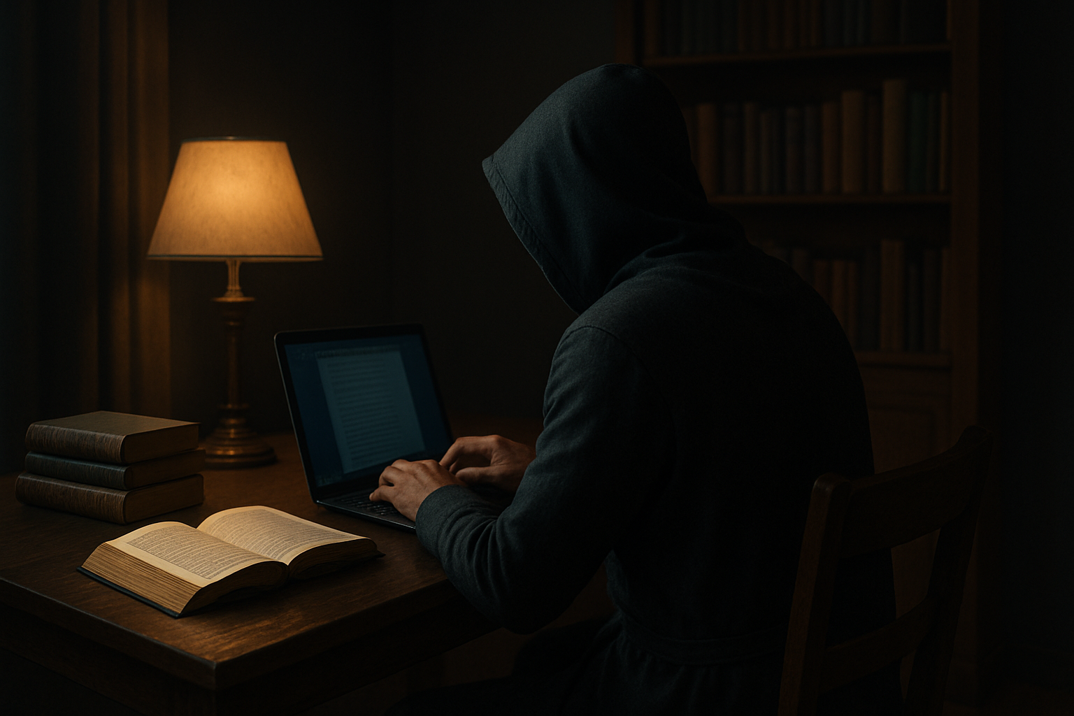 Писатель работает над книгой
